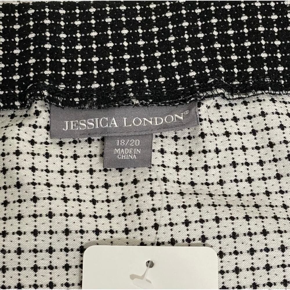 JESSICA LONDON Black and White Box Plaid Faux Wrap Skirt Size 18/20 NWT - Picture 7 of 10